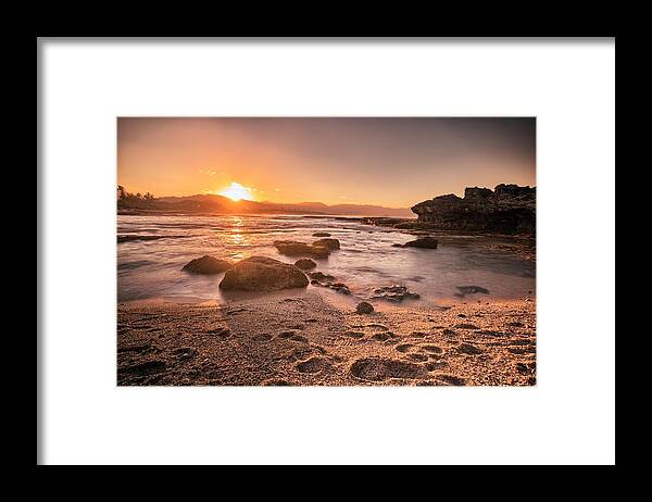 Hawaii Framed Print featuring the photograph Remote Sunset by Chris Multop