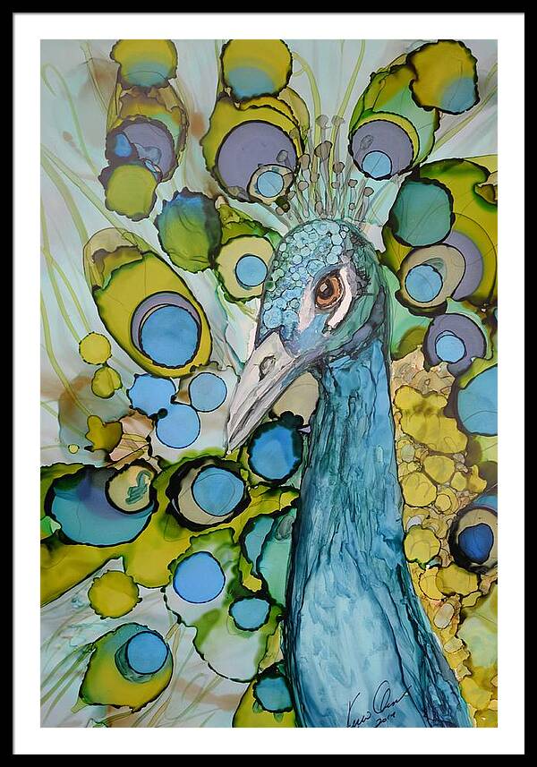 Peacock Framed Print featuring the painting Renewal by Kellie Chasse