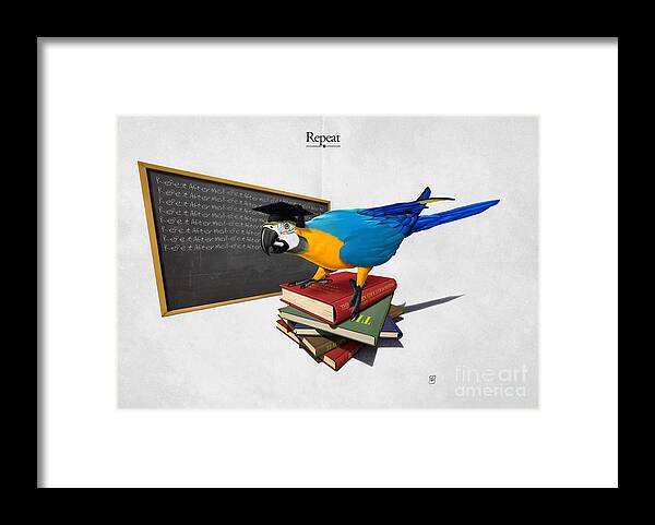 Illustration Framed Print featuring the mixed media Repeat by Rob Snow