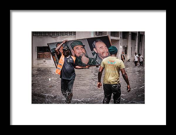 Flood Framed Print featuring the photograph Rescued Castro by Andreas Bauer