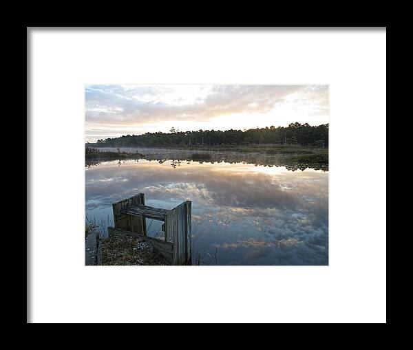 Cranberry Bog Framed Print featuring the photograph Reservoir Reflections by Kristia Adams