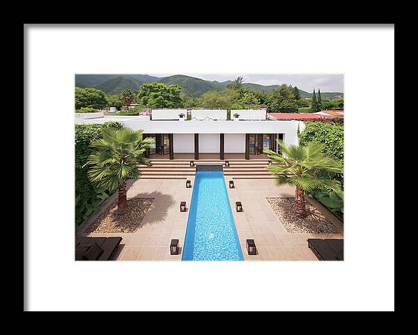 No People Framed Print featuring the photograph Resort And Lap Pool by Scott Frances