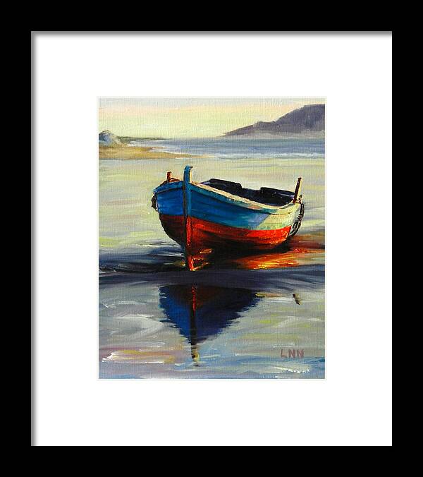 Seascape Framed Print featuring the painting Resting, Peru Impression by Ningning Li