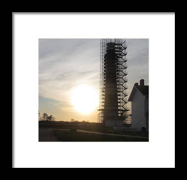 Lighthouse Framed Print featuring the photograph Restoration of Bodie Lighthouse by Cathy Lindsey