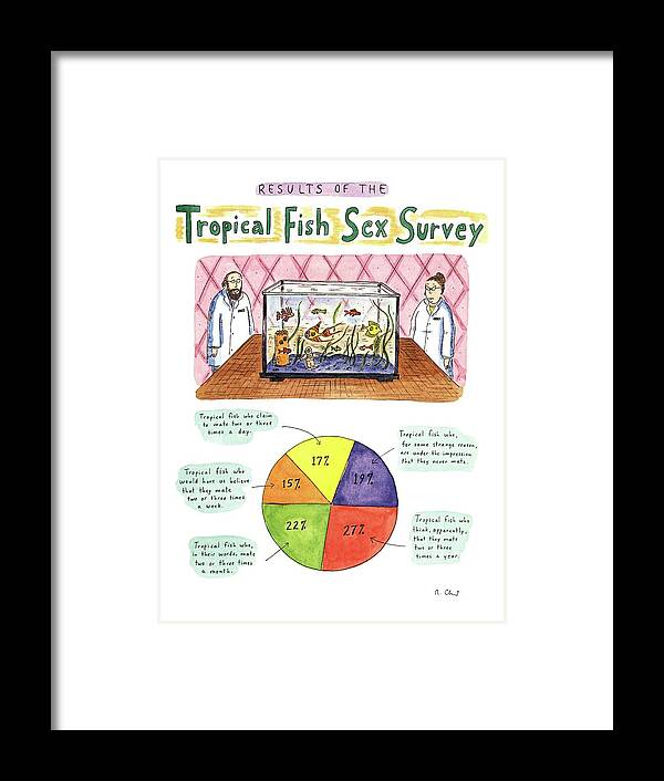 Animals Framed Print featuring the drawing Results Of The
Tropical Fish Sex Survey
17% by Roz Chast