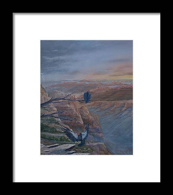 Landscapes Framed Print featuring the painting Return Of The Condor by William Stewart