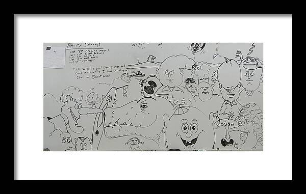 Brain Stuff Framed Print featuring the drawing Return of the Whiteboard by Ronald Walker