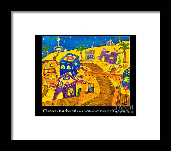 Bethlehem Framed Print featuring the painting Return to Bethlehem Village by Susan Cliett