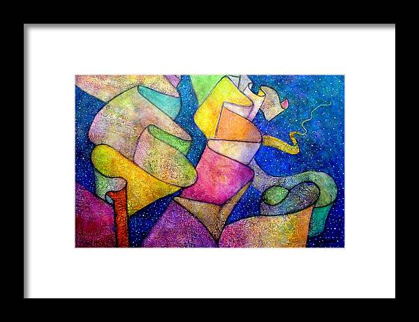  Night Sky Framed Print featuring the painting A Ribbon In the Sky for Our Love by Jim Whalen