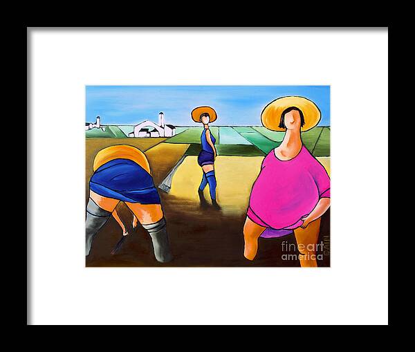 Rice Framed Print featuring the painting Rice Pullers by William Cain