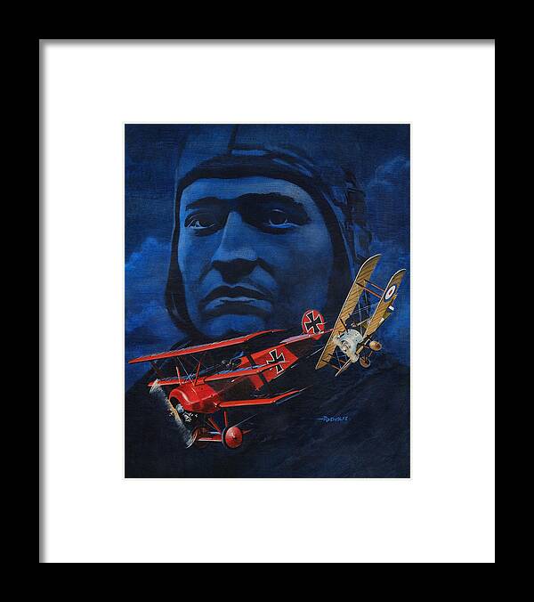 Baron Manfred Von Richthofen Framed Print featuring the painting Richthofen and Brown by Richard De Wolfe