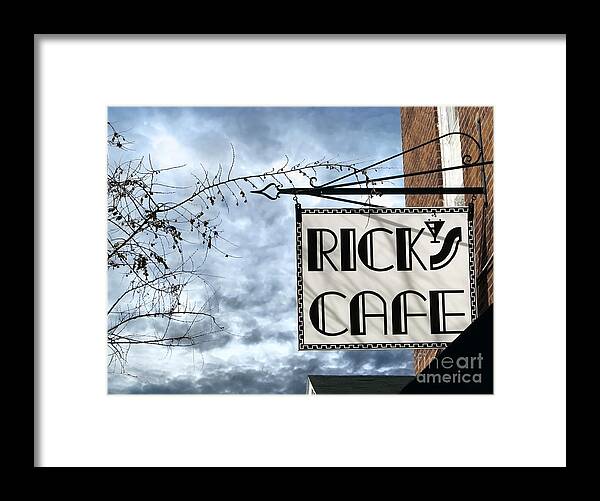 Streetscape Framed Print featuring the photograph Ricks Cafe by Ellen Cotton