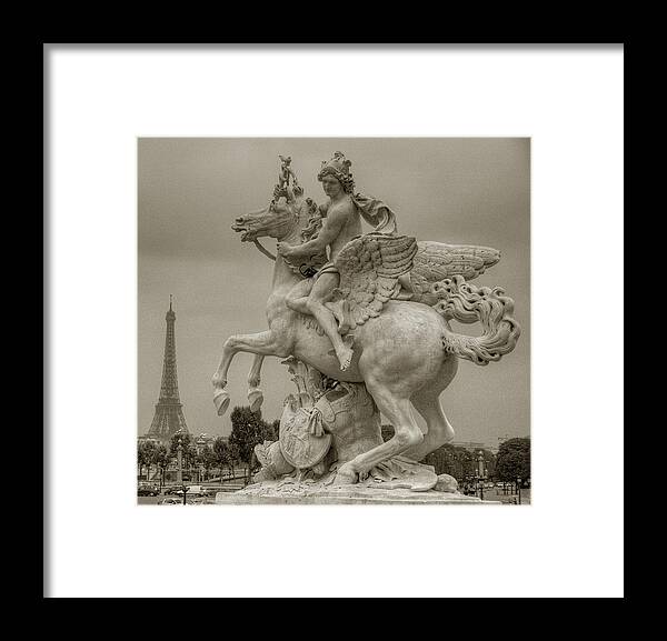 Paris Framed Print featuring the photograph Riding Pegasis by Michael Kirk