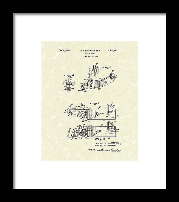Chandler Framed Print featuring the drawing Riding Spurs 1959 Patent Art by Prior Art Design