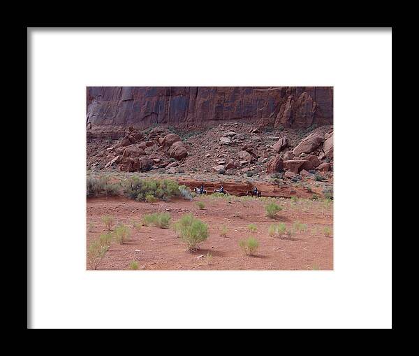 Desert Framed Print featuring the photograph Riding Through Monument Valley by Keith Stokes
