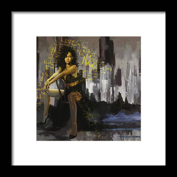 Rihanna Framed Print featuring the painting Rihanna by Corporate Art Task Force