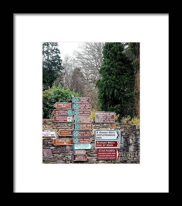 Kerry Framed Print featuring the photograph Ring of Kerry - signage by Joe Cashin