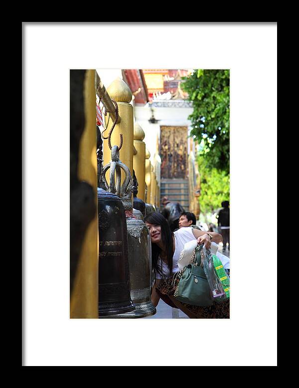 Chiang Framed Print featuring the photograph Ringing of the Bells - Wat Phrathat Doi Suthep - Chiang Mai Thailand - 01132 by DC Photographer
