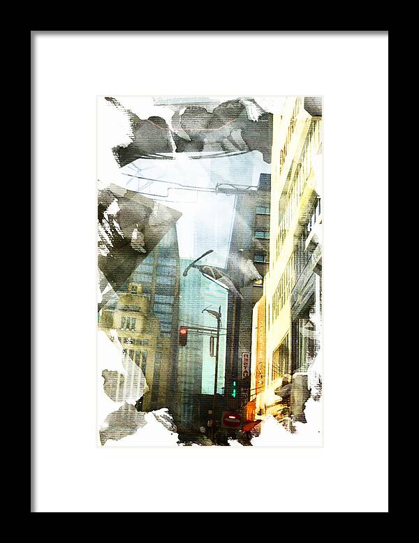 Rip Framed Print featuring the digital art Ripped Cityscape by Andrea Barbieri