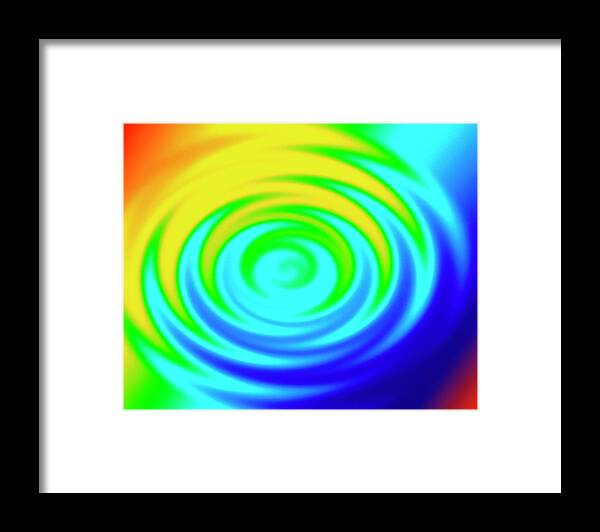 Water Drop Framed Print featuring the photograph Ripples From Water Drop In Colours by Mehau Kulyk