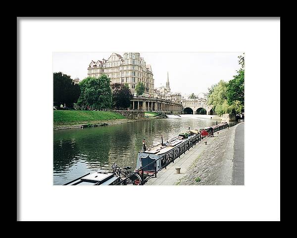 Narrowboat Framed Print featuring the photograph River Avon in Bath England by Marilyn Wilson