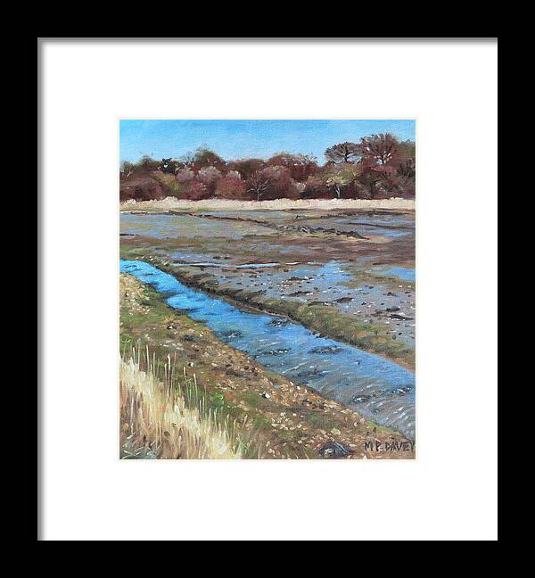 River Framed Print featuring the painting River Hamble Lagoon Hampshire by Martin Davey
