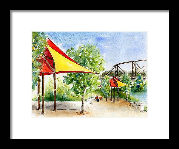 Impressionism Framed Print featuring the painting River Landing by Pat Katz