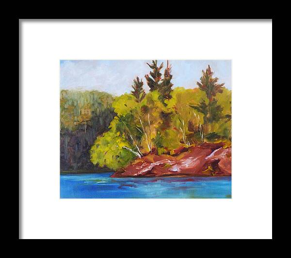 Oregon Framed Print featuring the painting River Point by Nancy Merkle
