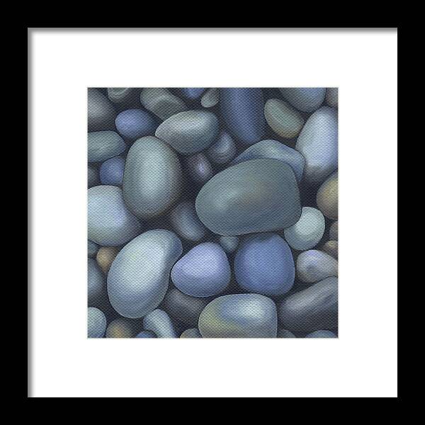 Rocks Framed Print featuring the painting River Rocks by Natasha Denger