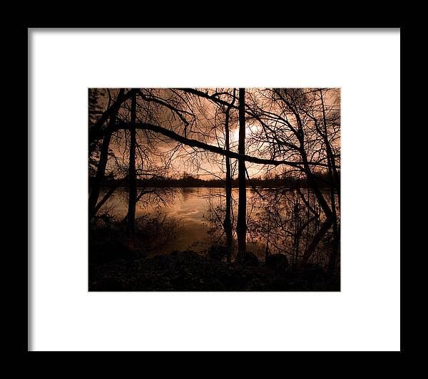 Nature Photography Framed Print featuring the photograph River Sunset by Bonnie Bruno