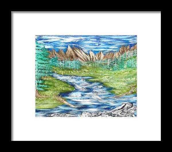 Trees Framed Print featuring the painting River Valley by Suzanne Surber