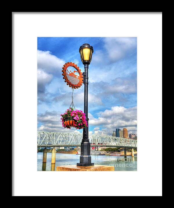 Cincinnati Framed Print featuring the photograph Riverboat Lamp by Mel Steinhauer