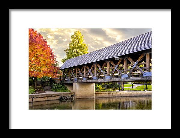 Chicago River Framed Print featuring the photograph Riverwalk Footbridge by Anthony Citro