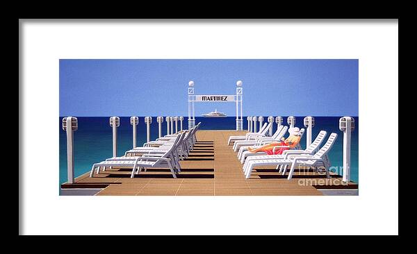 Sea Shore Framed Print featuring the painting Riviera Dreaming by Michael Swanson