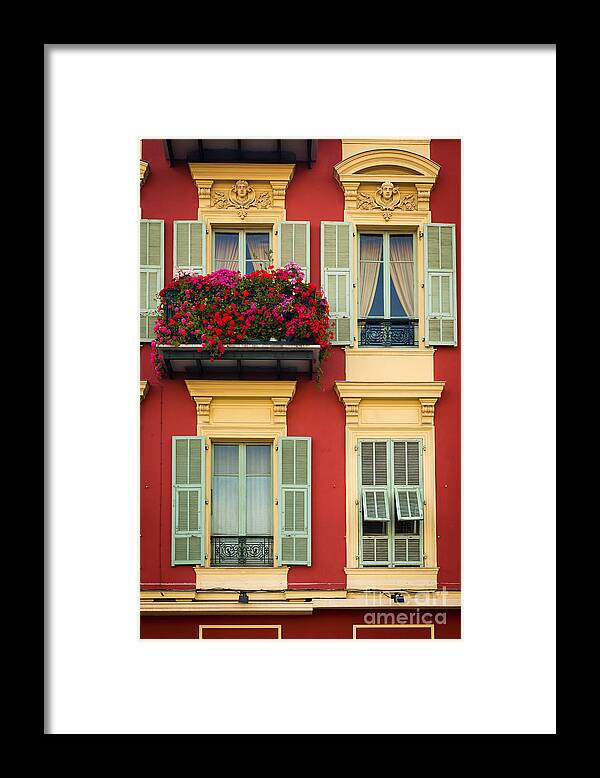 Cote D'azur Framed Print featuring the photograph Riviera Windows by Inge Johnsson