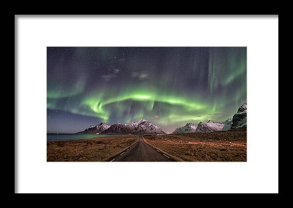 Aurora Borealis Framed Print featuring the photograph Road To Boreal by Pablo Perdomo