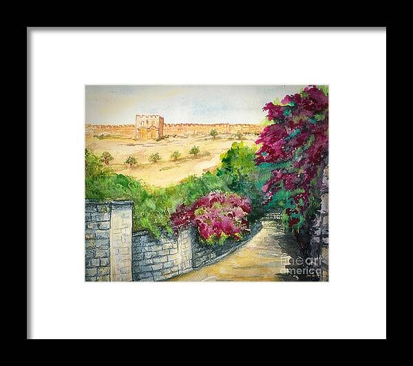 Israel Framed Print featuring the painting Road To Eastern Gate by Janis Lee Colon