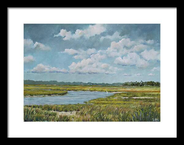 Kiawah Framed Print featuring the painting Road to Kiawah by Peggy Ellis