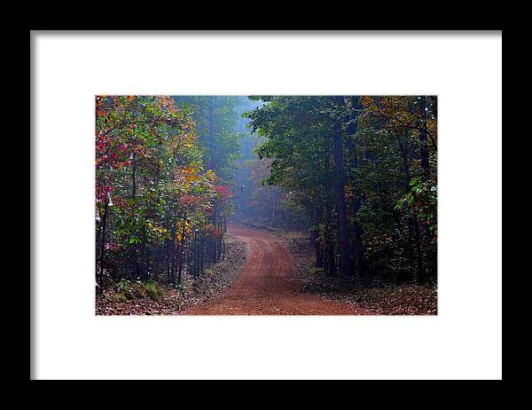 Fall Framed Print featuring the photograph Roads 38B by Lawrence Hess