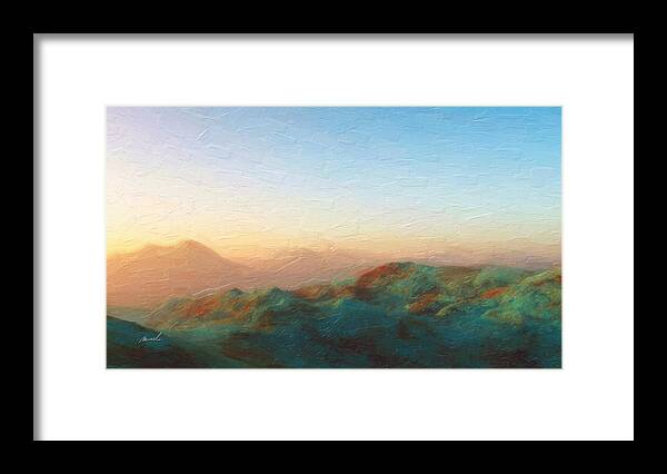 Mountains Framed Print featuring the painting Roaming Hills And Valleys 2 by The Art of Marsha Charlebois
