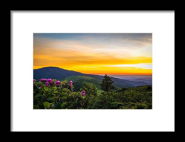 At Over 6000 Feet In Elevation Framed Print featuring the photograph Roan Mountain Sunset by Serge Skiba