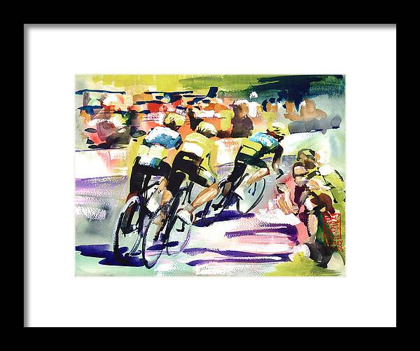 Bike Paintings Framed Print featuring the painting Roaring Clapping by Shirley Peters