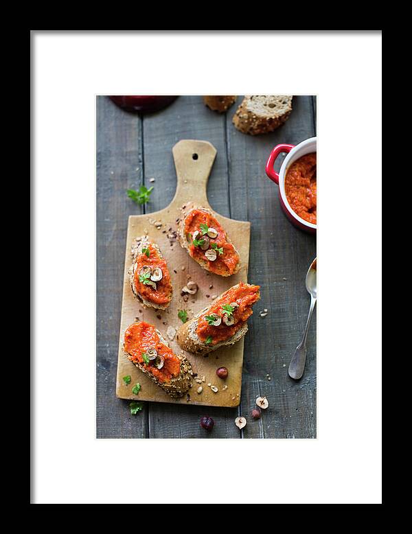 Italian Food Framed Print featuring the photograph Roasted Vegetables Pesto by Ingwervanille