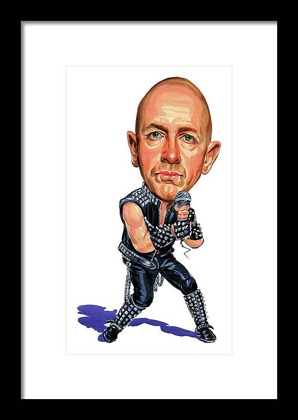 Rob Halford Framed Print featuring the painting Rob Halford by Art 