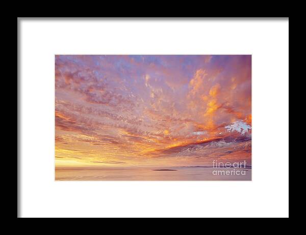Robben Island Framed Print featuring the photograph Robben Island Sunset by Neil Overy