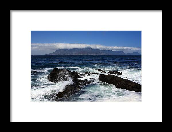 Africa Framed Print featuring the photograph Robben Island View by Aidan Moran
