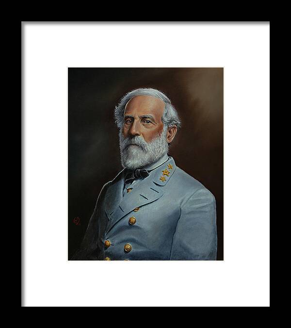 Portrait Framed Print featuring the painting Robert E. Lee by Glenn Beasley