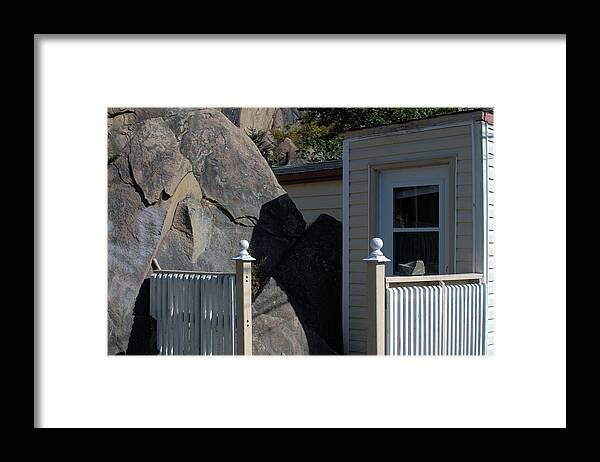Rock Framed Print featuring the photograph Rock and Door by Douglas Pike