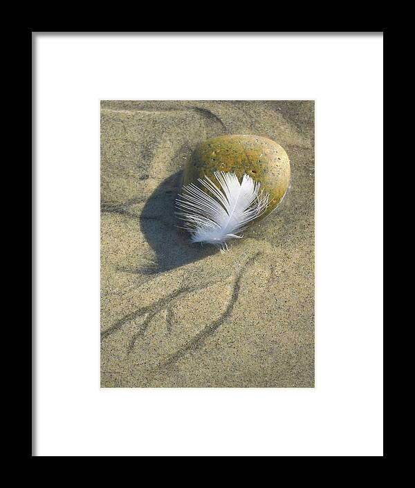 Rock Framed Print featuring the photograph Rock and Feather by James Knight