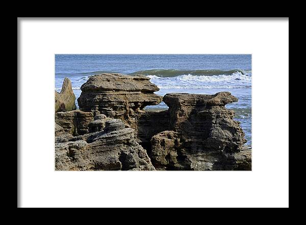 Florida Framed Print featuring the photograph Rock Art on the Florida Coast by Bruce Gourley
